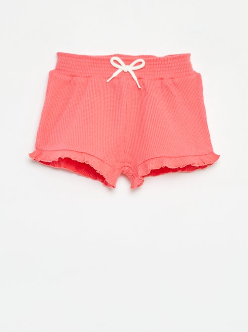 Short van tricot met wafeltextuur en golvend boordje - Kiabi