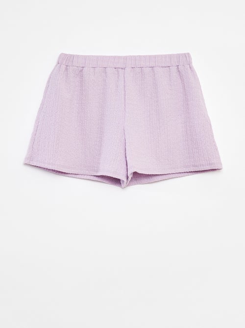 Short van tricot met wafeltextuur en motiefje - Kiabi