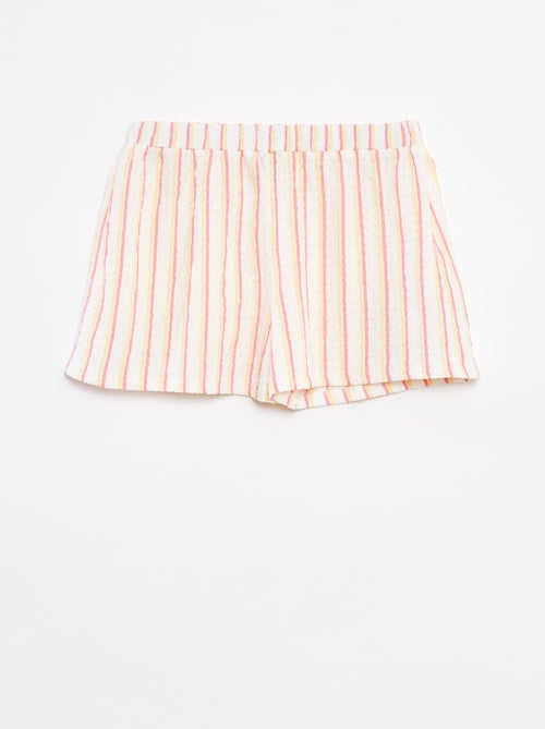 Short van tricot met wafeltextuur en motiefje - Kiabi