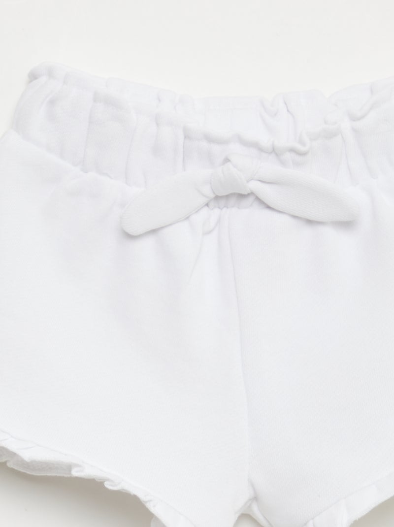 Short volanté avec nœud à la taille Blanc - Kiabi