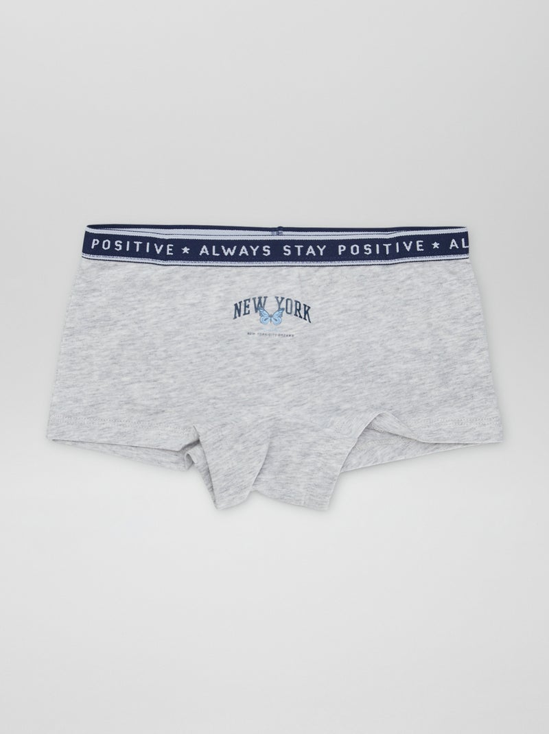 Shorties en jersey - Lot de 3 Gris/blanc/bleu - Kiabi