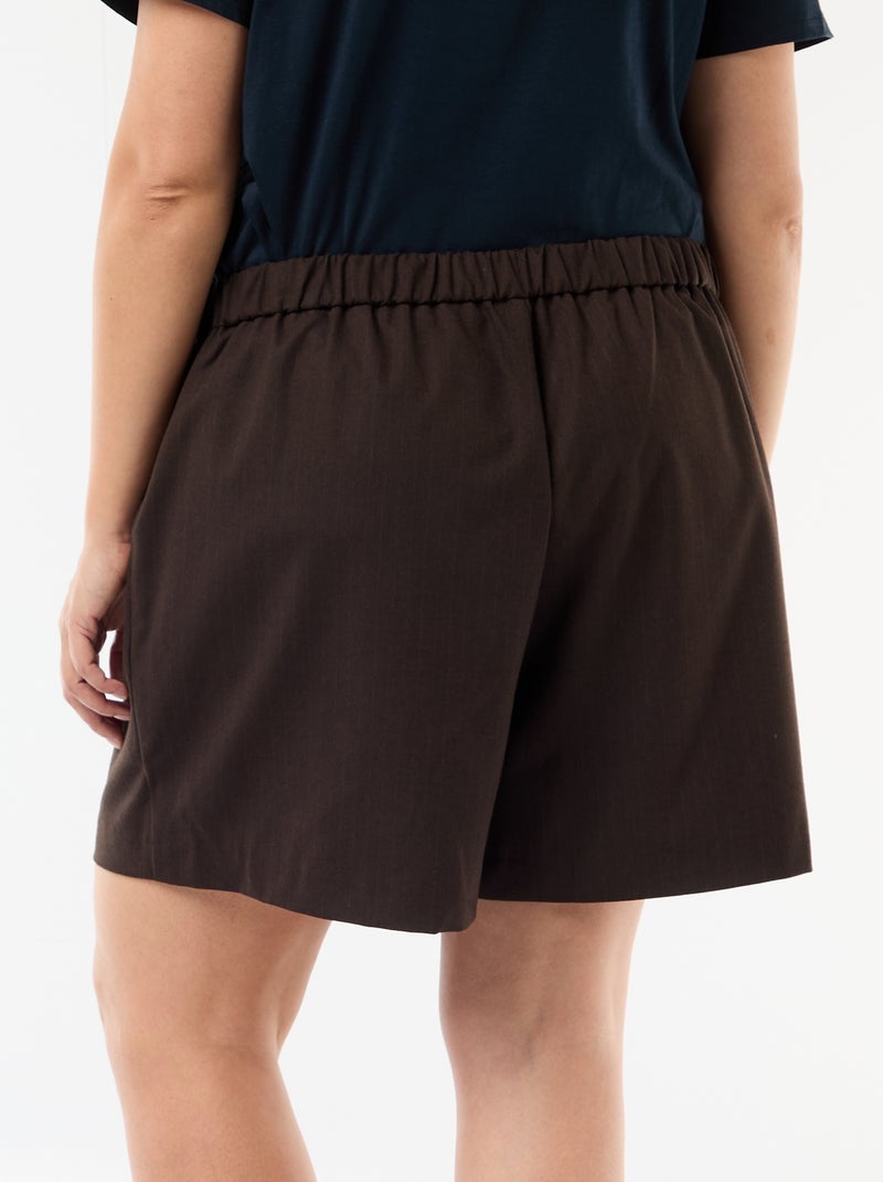 Shortrokje met fijne strepen Bruin - Kiabi