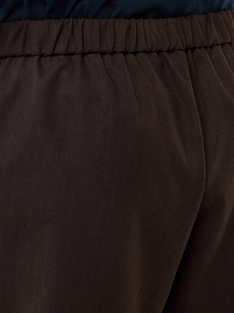 Shortrokje met fijne strepen Bruin - Kiabi