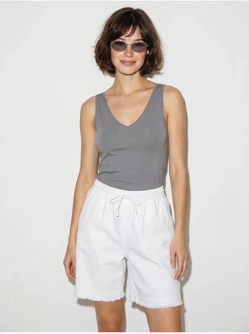 Shorts en mélange de coton à taille haute lucci - Kiabi Shorts en mélange de coton à taille haute lucci - Kiabi