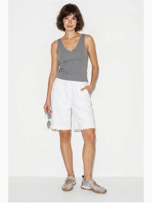 Shorts en mélange de coton à taille haute lucci - Kiabi Shorts en mélange de coton à taille haute lucci - Kiabi