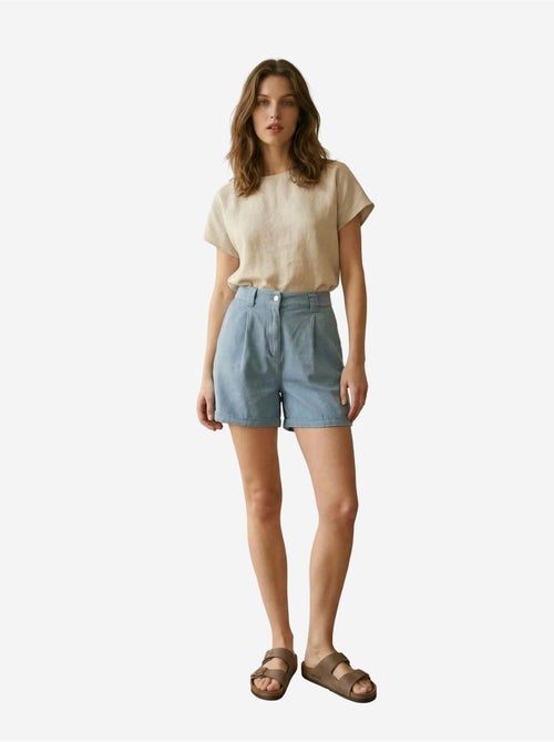 Shorts met hoge taille en wijde pijpen, getailleerde pasvorm my fashion - Kiabi Shorts met hoge taille en wijde pijpen, getailleerde pasvorm my fashion - Kiabi
