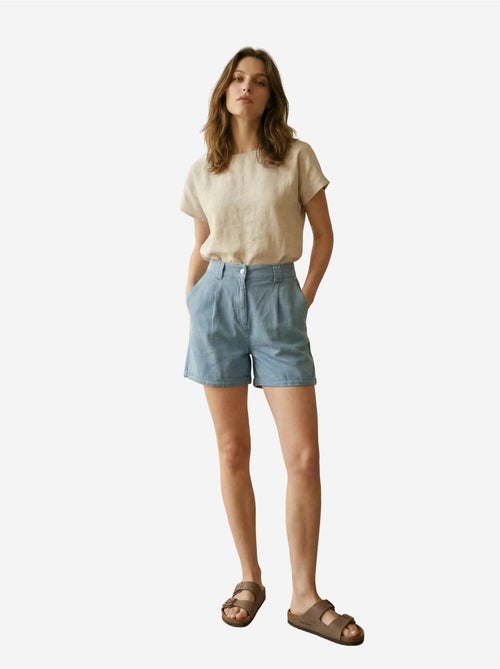 Shorts met hoge taille en wijde pijpen, getailleerde pasvorm my fashion - Kiabi Shorts met hoge taille en wijde pijpen, getailleerde pasvorm my fashion - Kiabi