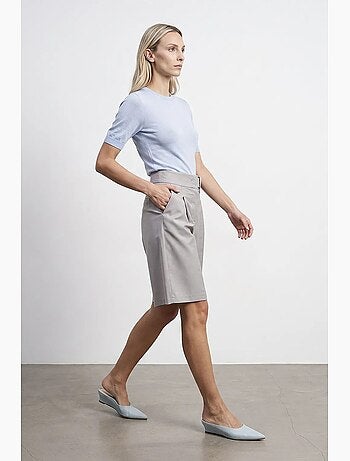 Shorts met hoge taille, wijde pijp en riem dilvin