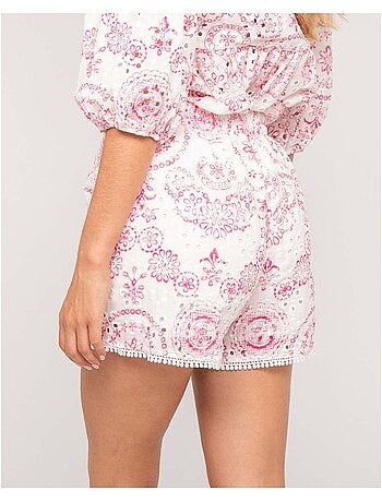 Shorts met xariah-borduurwerk