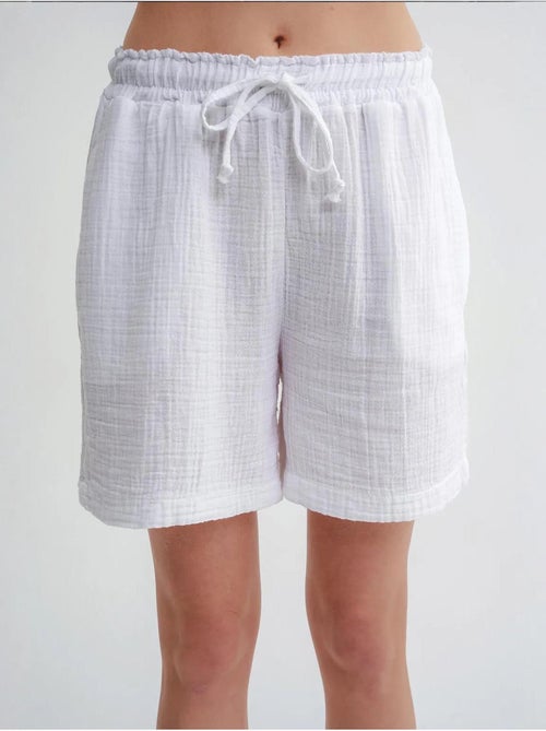 Shorts texturés à taille haute et jambe large mixray - Kiabi Shorts texturés à taille haute et jambe large mixray - Kiabi