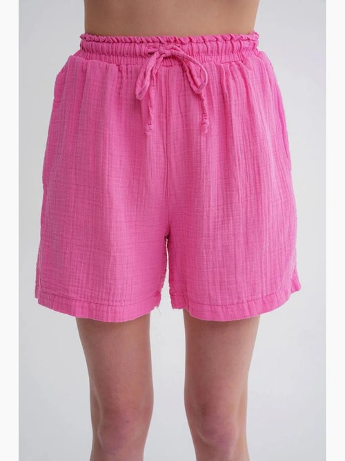 Shorts texturés à taille haute et jambe large mixray - Kiabi Shorts texturés à taille haute et jambe large mixray - Kiabi