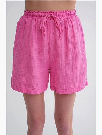 Shorts texturés à taille haute et jambe large mixray