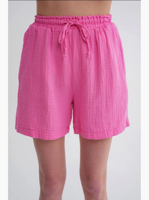 Shorts texturés à taille haute et jambe large mixray - Kiabi Shorts texturés à taille haute et jambe large mixray - Kiabi