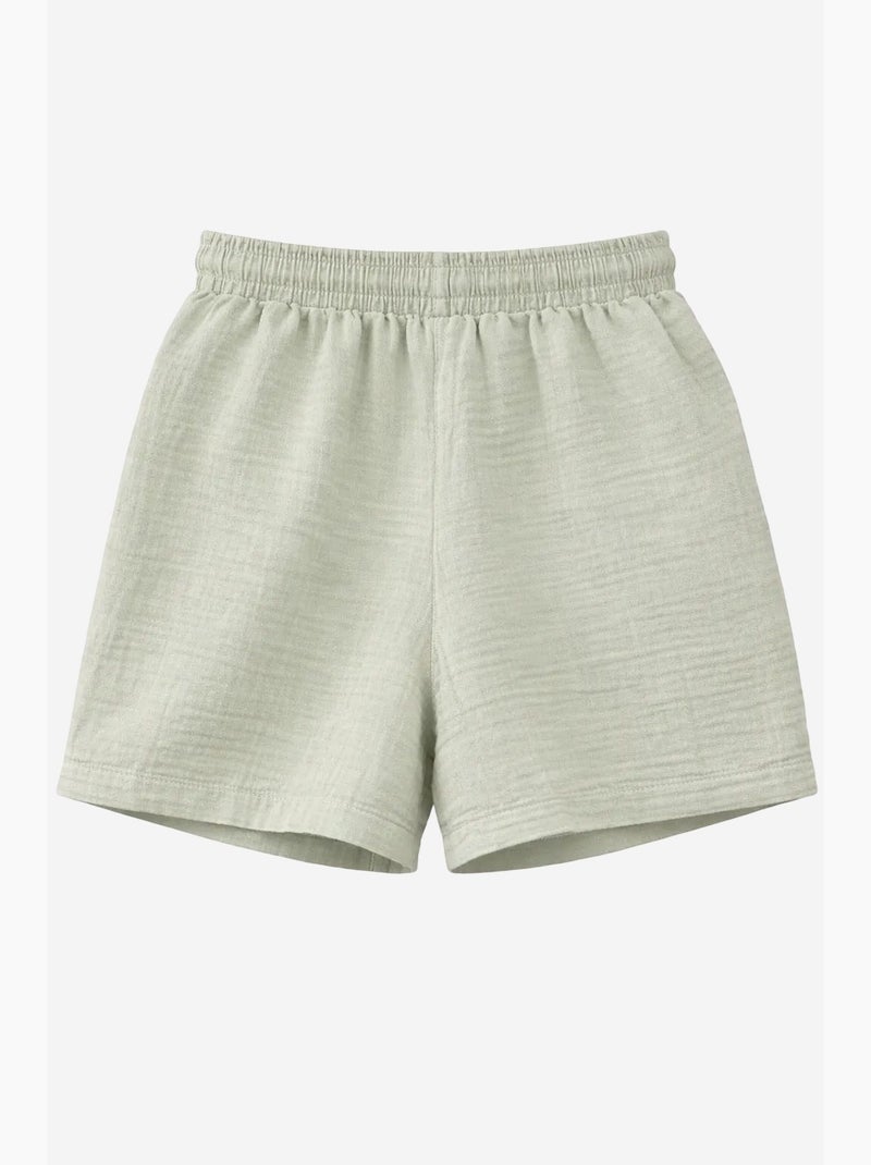 Shorts texturés à taille haute et jambe large mixray Vert - Kiabi