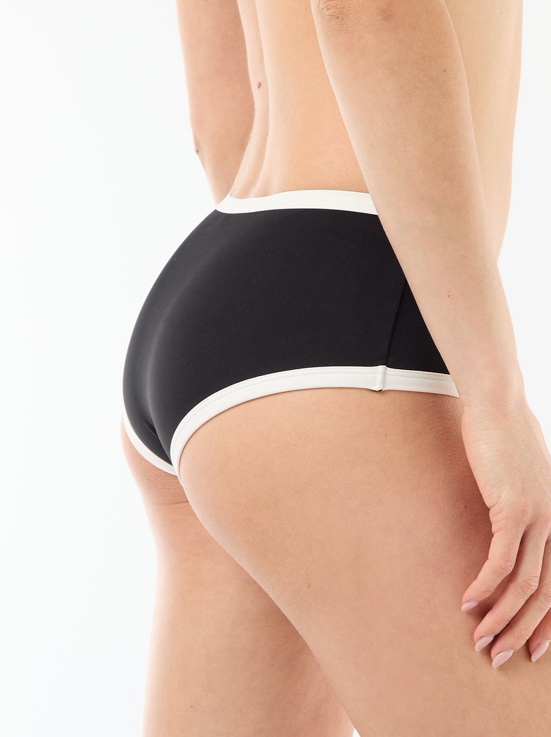 Shorty de bain avec bords contrastés Noir - Kiabi