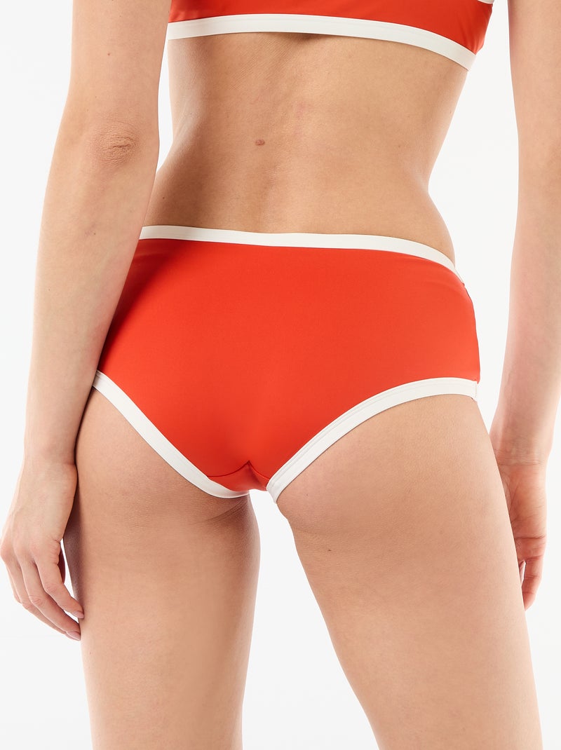 Shorty de bain avec bords contrastés Orange - Kiabi