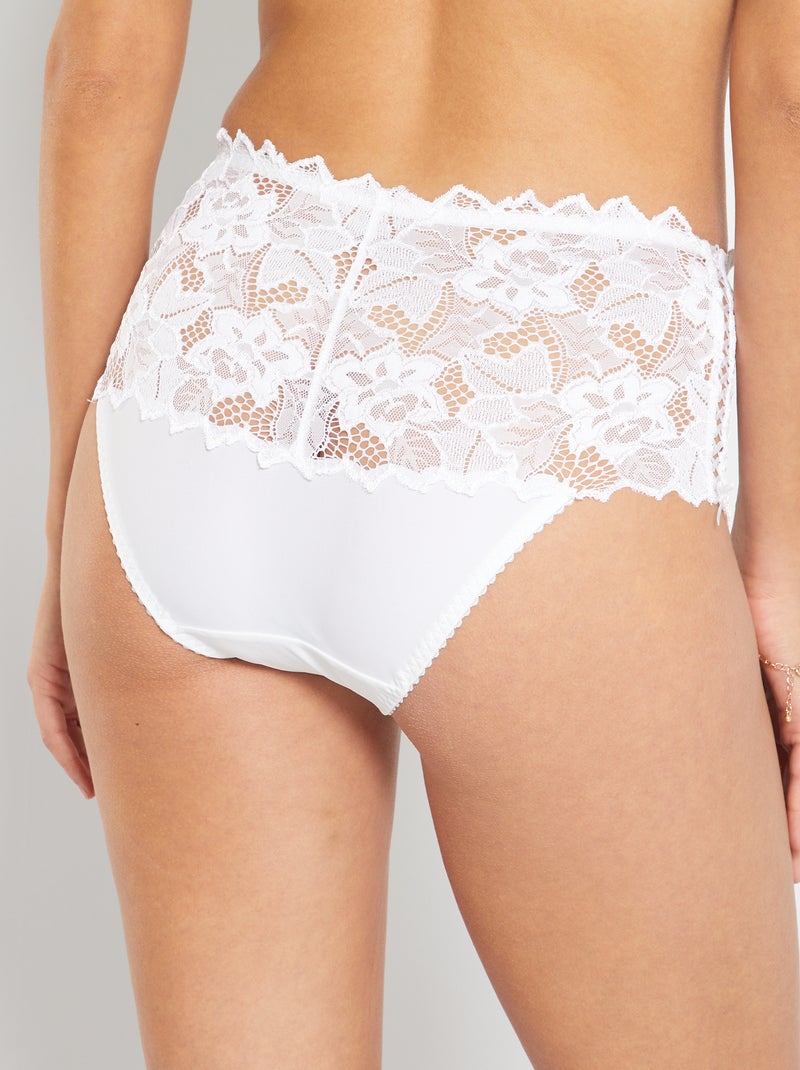 Shorty dentelle 'Sans Complexe' blanc - Kiabi