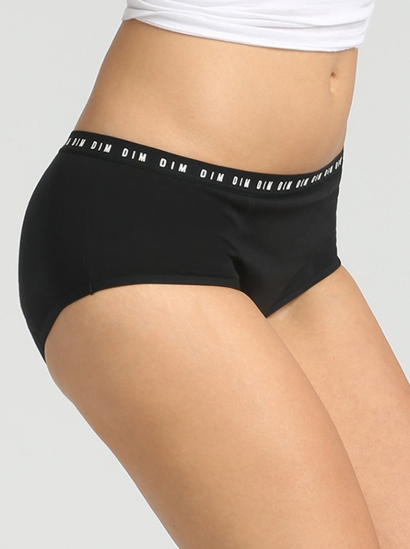 Shorty 'DIM' menstruel flux moyen noir - Kiabi