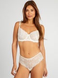 Shorty en dentelle transparente blanc - Kiabi