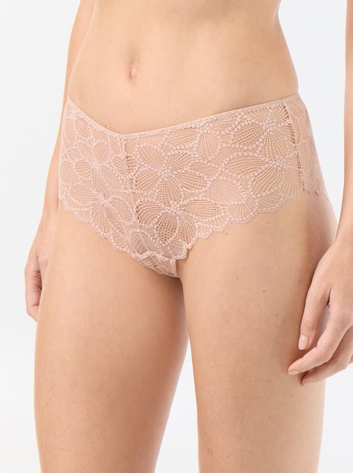 Shorty en dentelle transparente fleurie - Kiabi Shorty en dentelle transparente fleurie - Kiabi