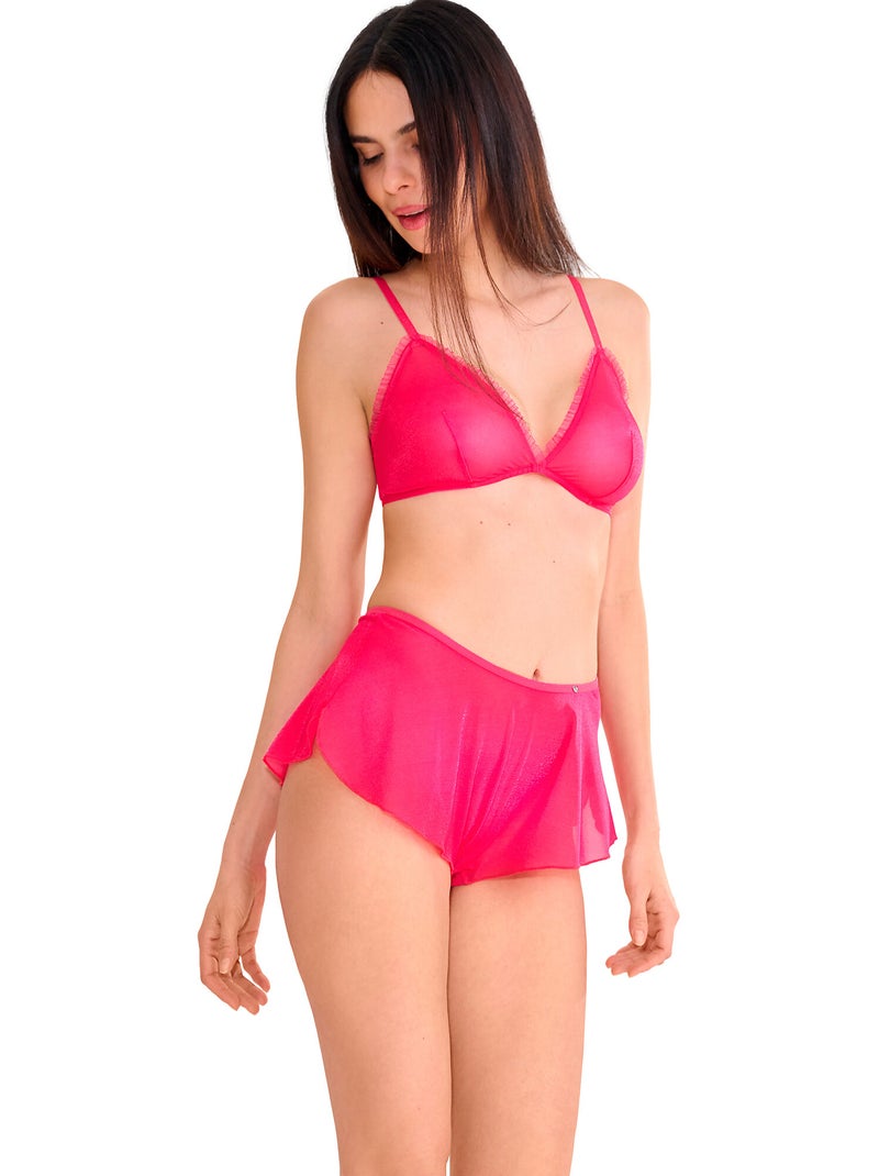 Shorty français shiny star Rose fushia - Kiabi
