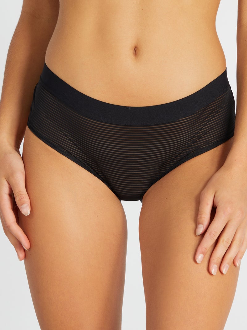 Shorty microfibre noir - Kiabi