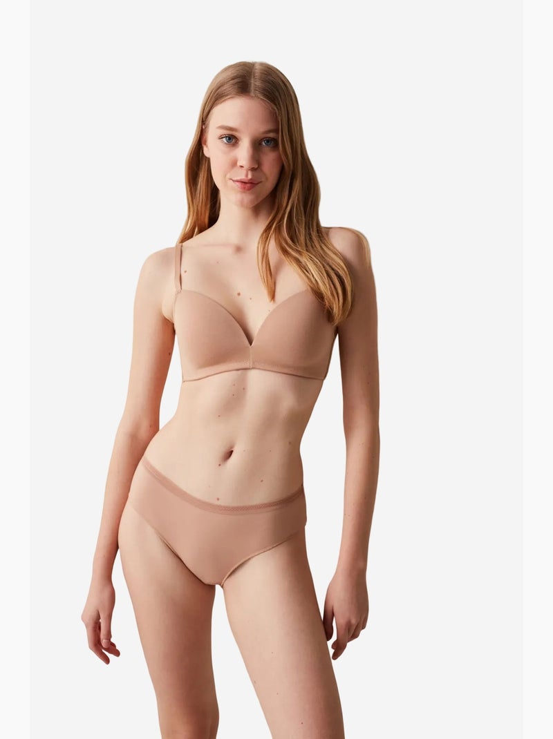 Shorty van katoen met bies penti Klei-beige - Kiabi