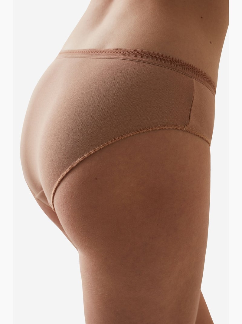 Shorty van katoen met bies penti Klei-beige - Kiabi