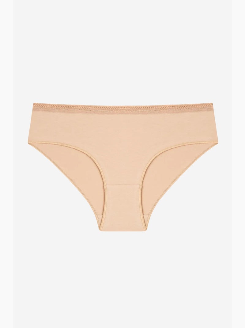 Shorty van katoen met bies penti Klei-beige - Kiabi