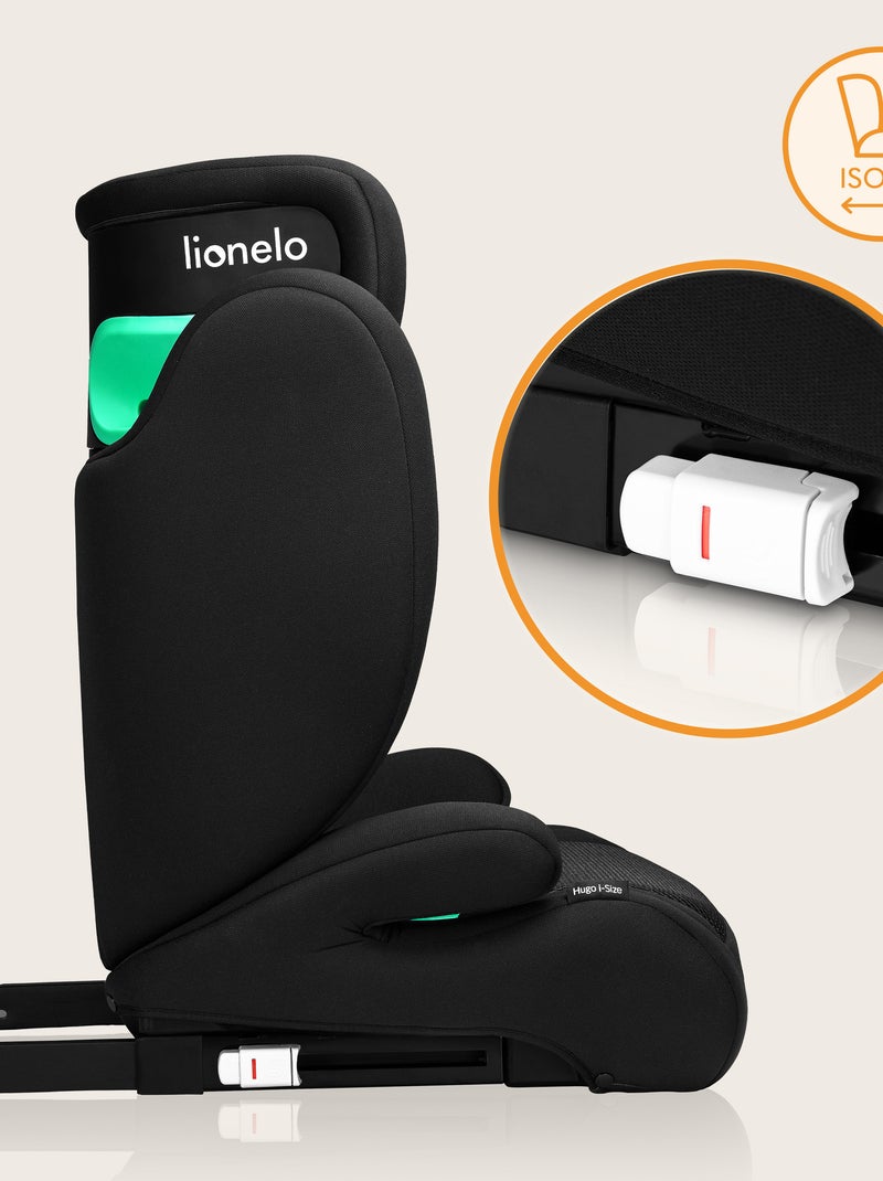 Siège auto 100-150cm LIONELO Hugo i-Size - ISOFIX - Groupe 2/3 - Appui-tête à mémoire de forme Noir - Kiabi