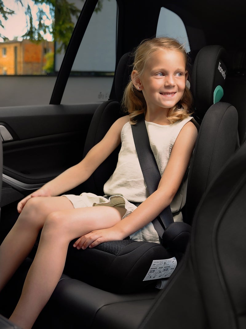 Siège auto 100-150cm LIONELO Hugo i-Size - ISOFIX - Groupe 2/3 - Appui-tête à mémoire de forme Noir Rose - Kiabi