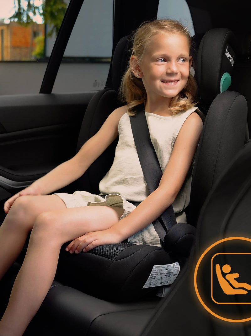 Siège auto 100-150cm LIONELO Hugo i-Size - ISOFIX - Groupe 2/3 - Appui-tête à mémoire de forme Noir Rouge - Kiabi