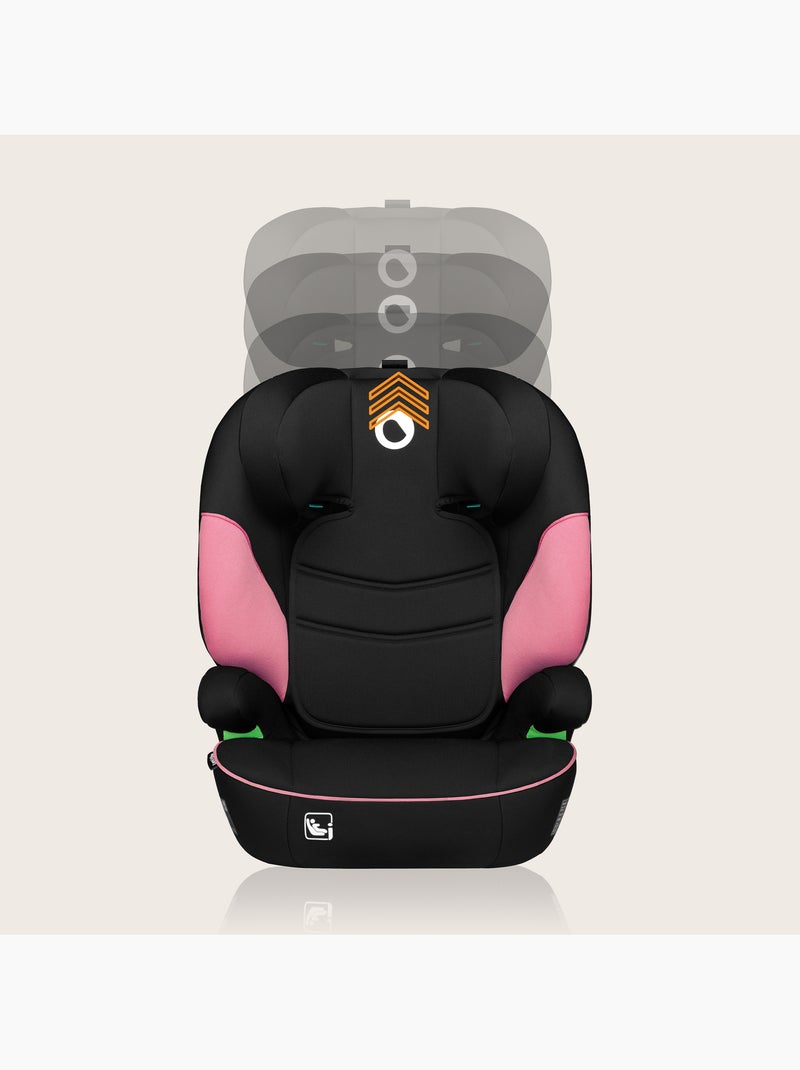 Siège auto 100-150cm LIONELO Lars i-Size - Assise large - Groupe 2/3 - Revêtement amovible Noir Rose - Kiabi