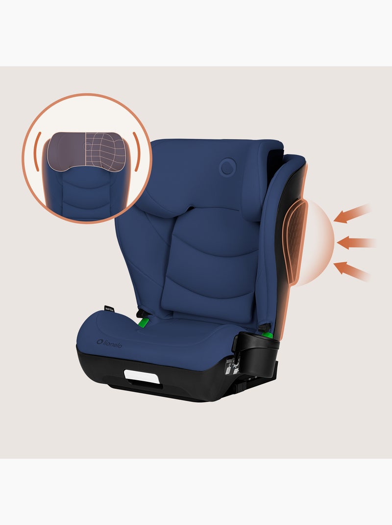 Siège auto 100-150cm LIONELO Neal i-Size - ISOFIX - Assise large - Porte-gobelet - Inclinable Bleu - Kiabi