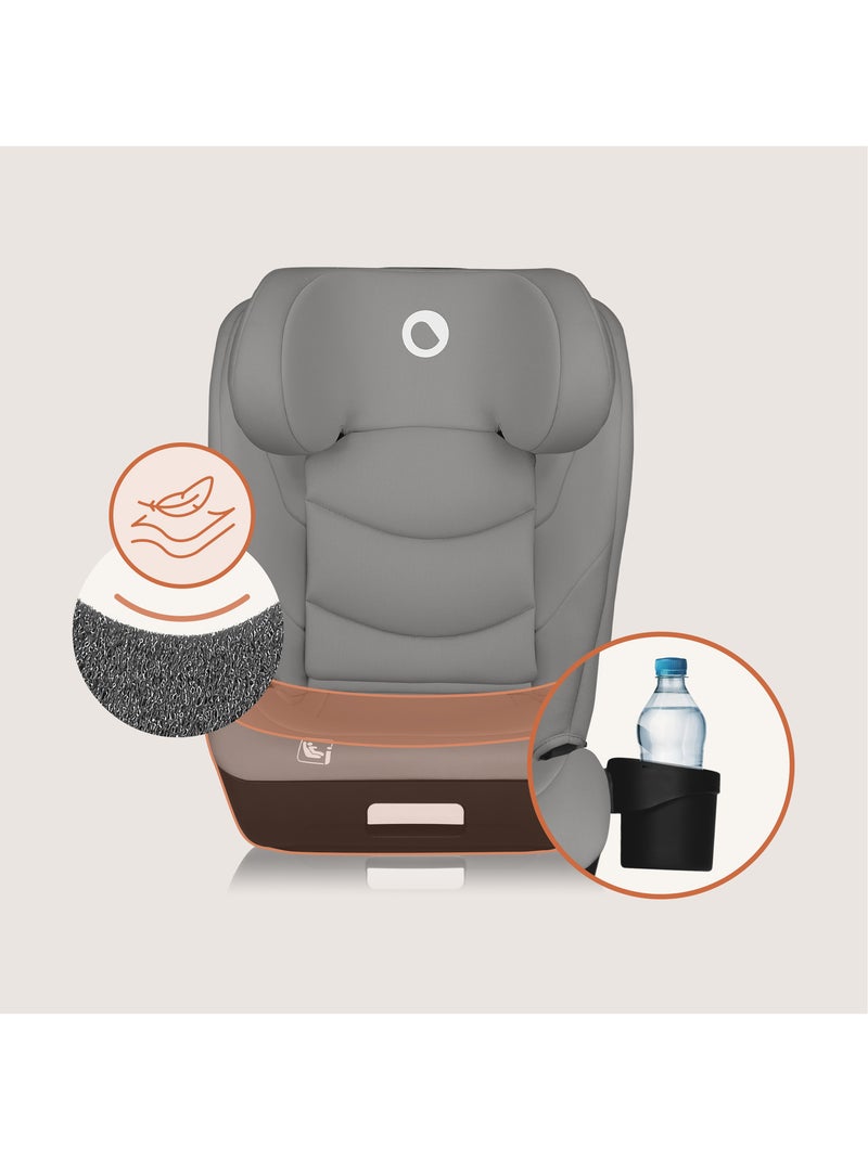Siège auto 100-150cm LIONELO Neal i-Size - ISOFIX - Assise large - Porte-gobelet - Inclinable Gris - Kiabi