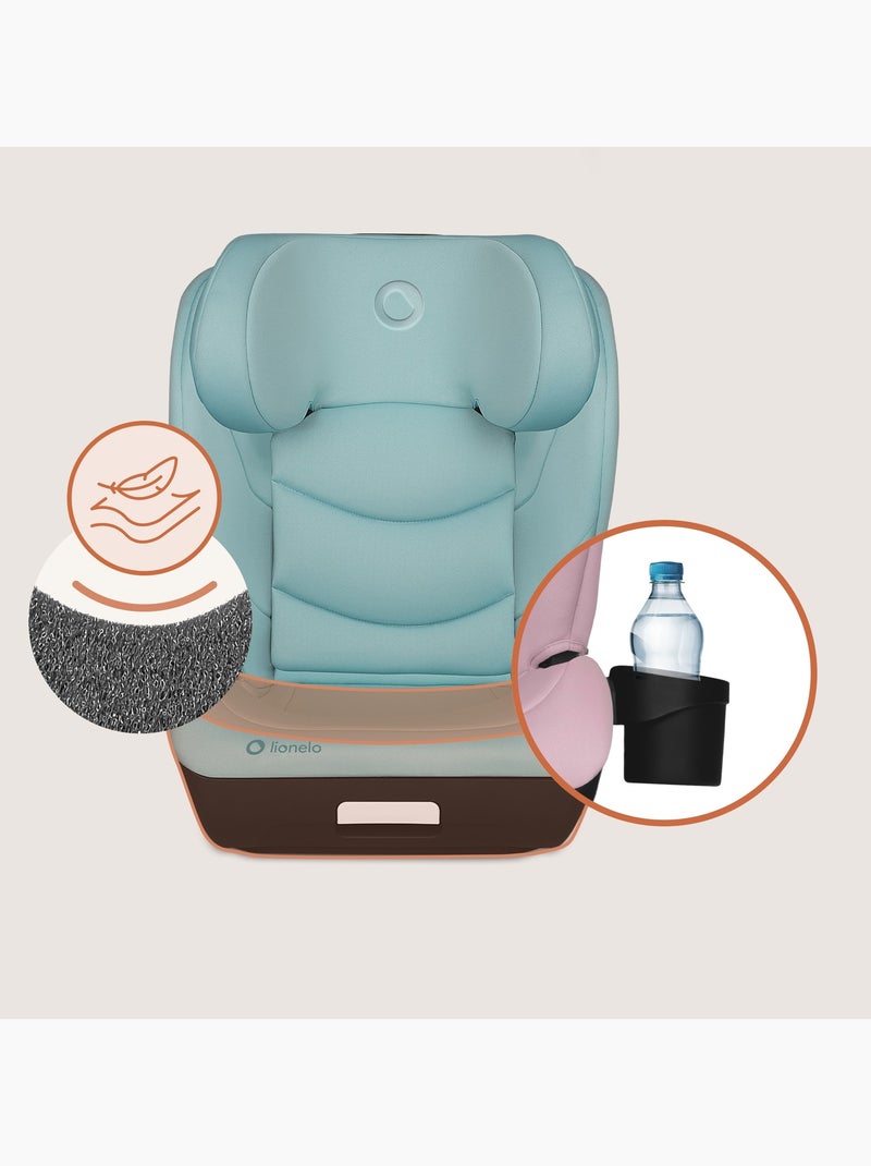 Siège auto 100-150cm LIONELO Neal i-Size - ISOFIX - Assise large - Porte-gobelet - Inclinable Menthe - Kiabi