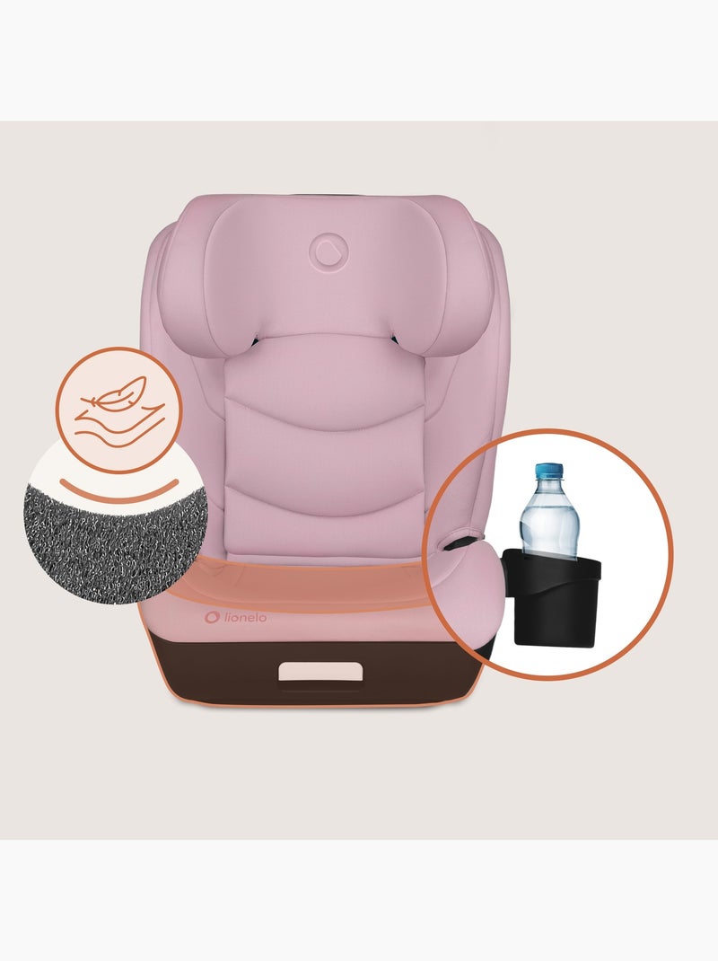 Siège auto 100-150cm LIONELO Neal i-Size - ISOFIX - Assise large - Porte-gobelet - Inclinable Rose - Kiabi