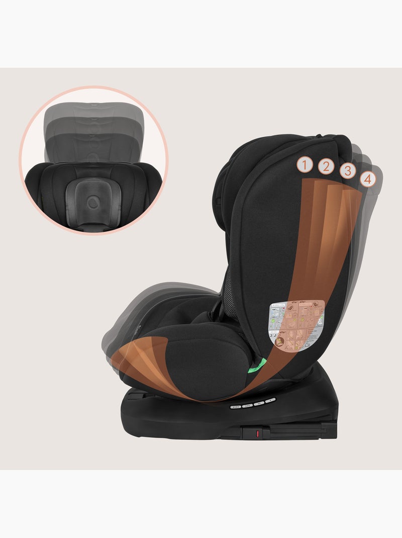 Siège auto 360° LIONELO Bastiaan i-Size - ISOFIX - Groupe 0+/1/2/3 - 40 à 150 cm - SideProtect Noir Gris - Kiabi