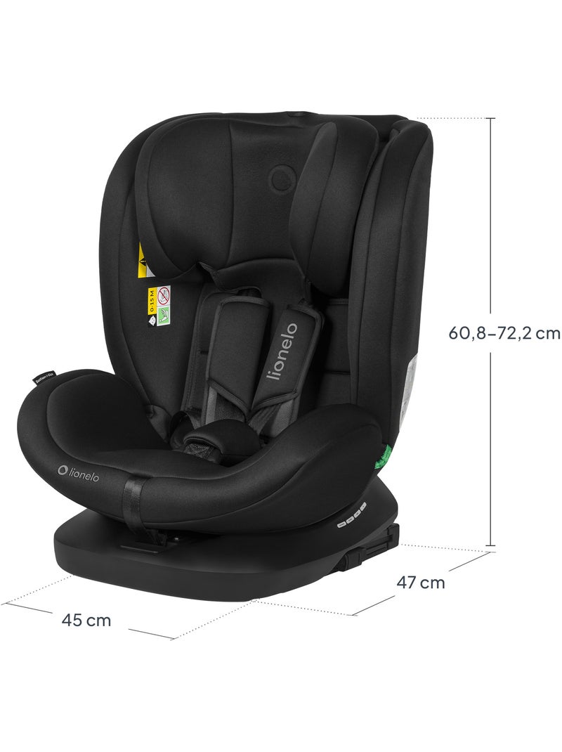Siège auto 360° LIONELO Bastiaan i-Size - ISOFIX - Groupe 0+/1/2/3 - 40 à 150 cm - SideProtect Noir Gris - Kiabi