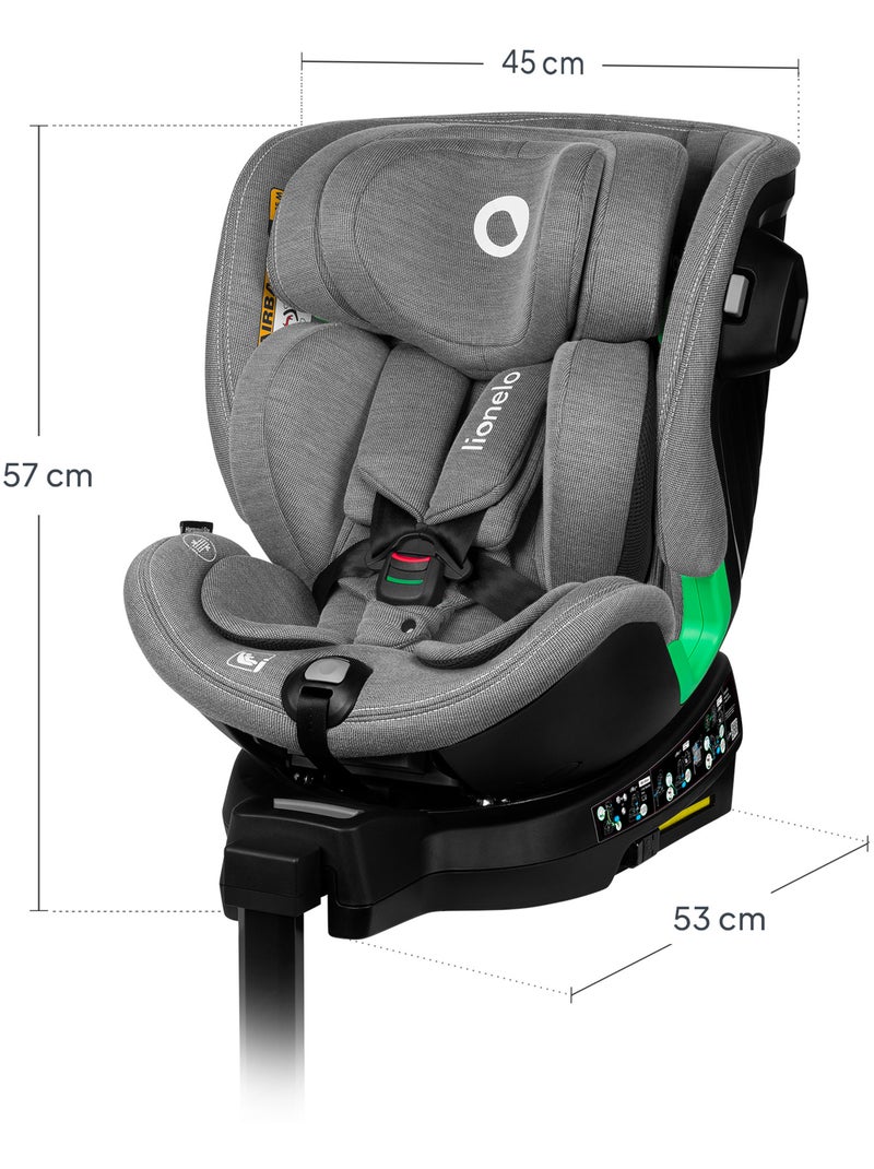 Siège auto 360° LIONELO Harmony i-Size - ISOFIX - 60% bambou - 40-150cm - Groupe 0+/1/2/3 Gris - Kiabi