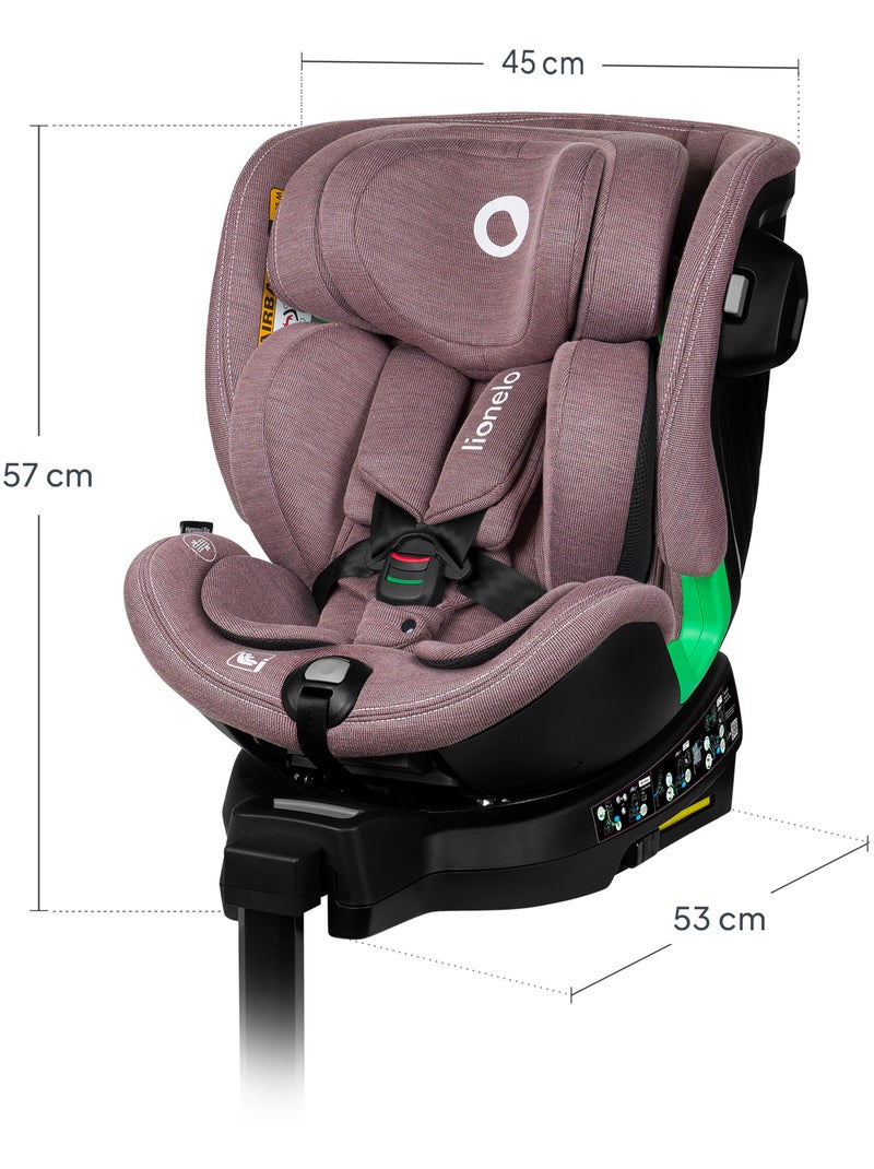 Siège auto 360° LIONELO Harmony i-Size - ISOFIX - 60% bambou - 40-150cm - Groupe 0+/1/2/3 Rose - Kiabi