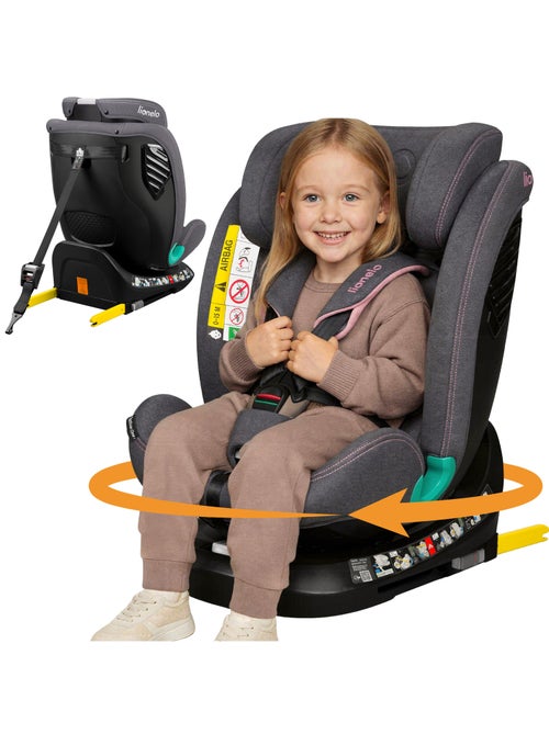 Siège auto 40-150cm LIONELO Bastiaan One i-Size - Base pivotante 360° - ISOFIX - Kiabi
