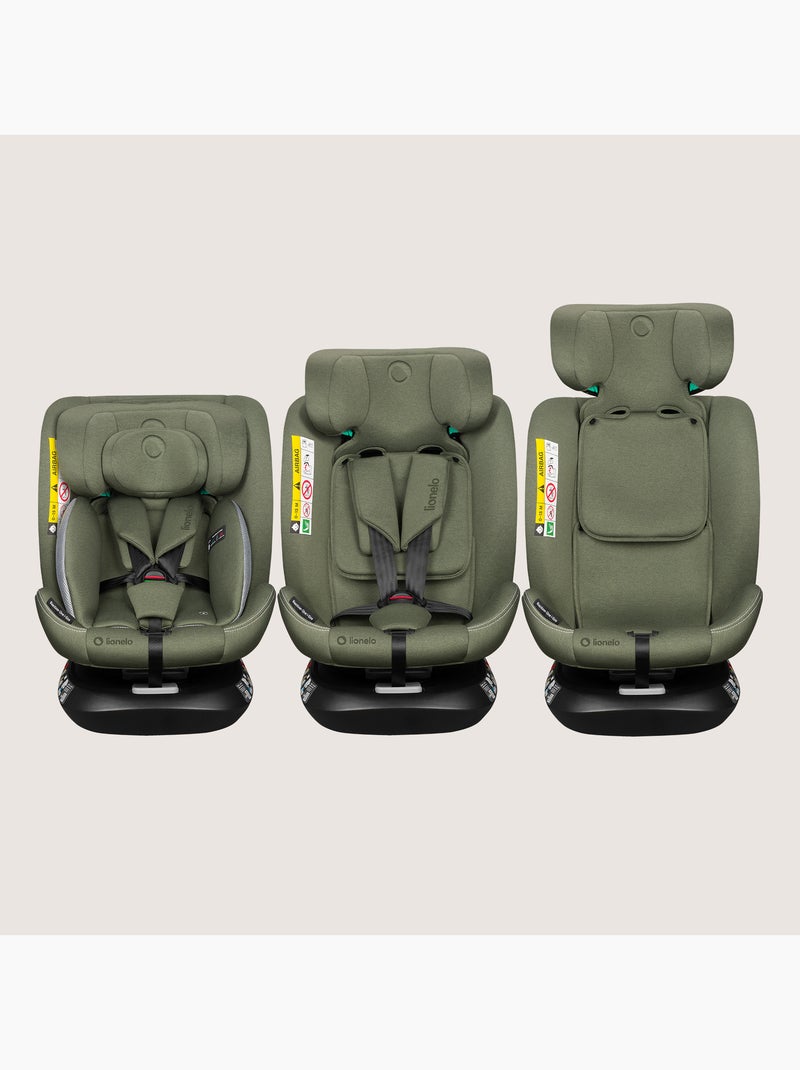 Siège auto 40-150cm LIONELO Bastiaan One i-Size - Base pivotante 360° - ISOFIX Vert - Kiabi