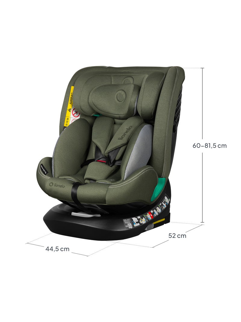 Siège auto 40-150cm LIONELO Bastiaan One i-Size - Base pivotante 360° - ISOFIX Vert - Kiabi
