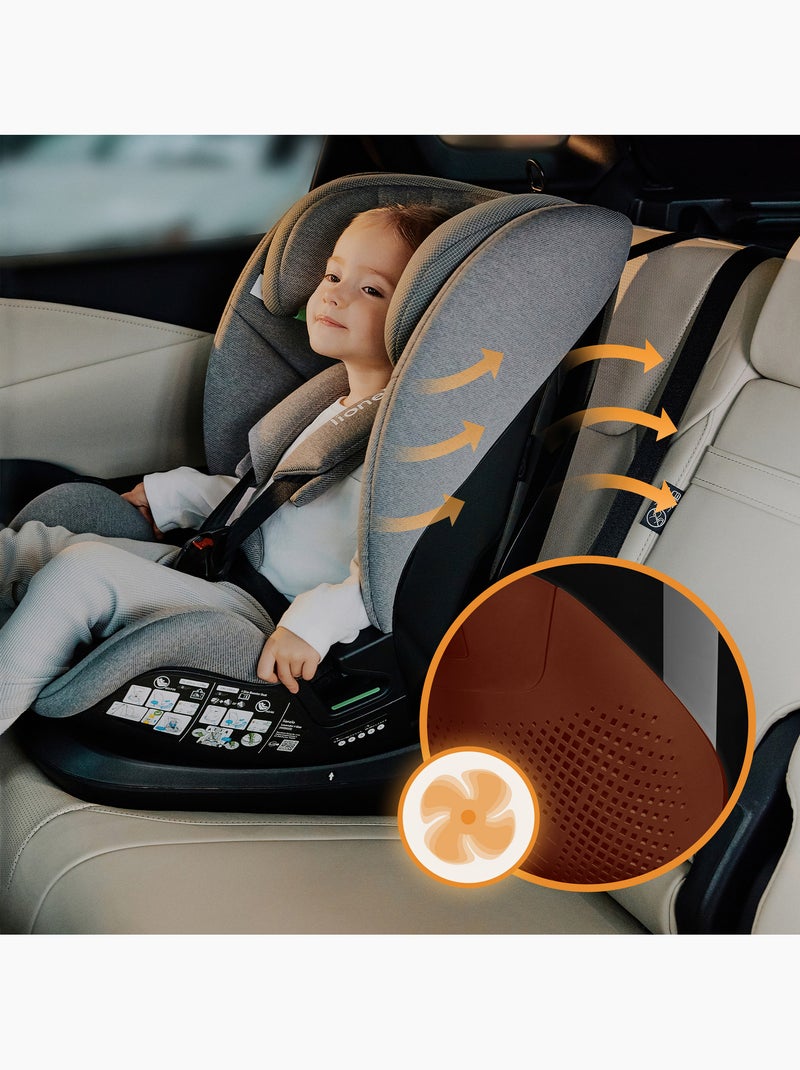 Siège auto 76-150cm LIONELO Lavender i-Size - ISOFIX - Ventilation - Groupe 1/2/3 Vert Sauge - Kiabi