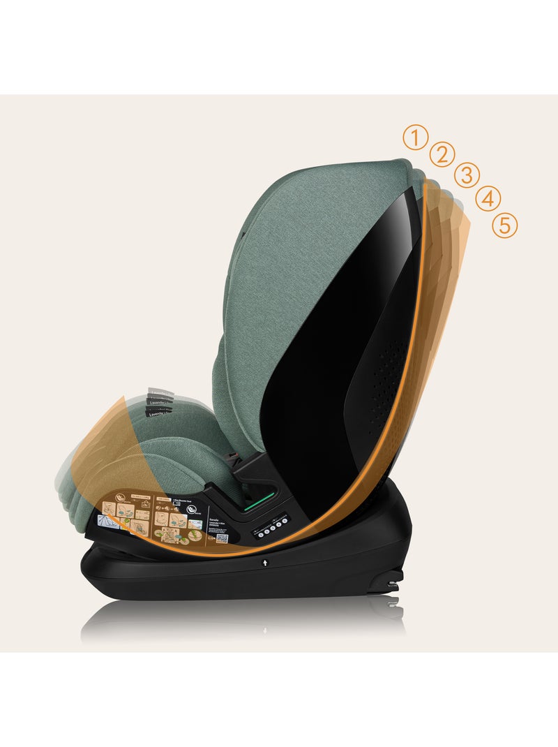 Siège auto 76-150cm LIONELO Lavender i-Size - ISOFIX - Ventilation - Groupe 1/2/3 Vert Sauge - Kiabi