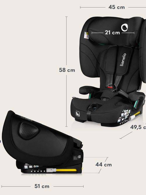 Siège auto 76-150cm LIONELO Nelly i-Size - ISOFIX - Pliable - Sangle TopTether - Groupe 1/2/3 - Kiabi