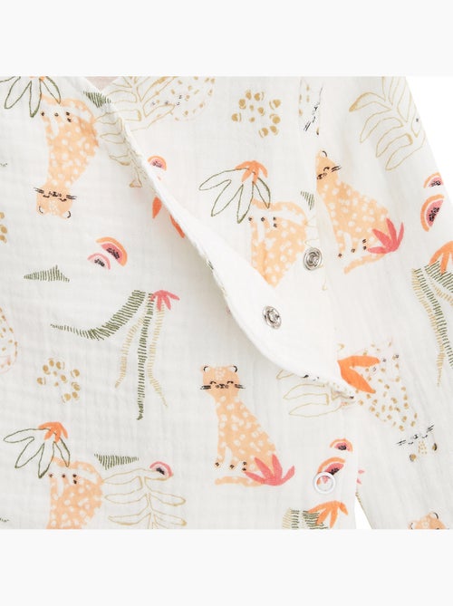 Sierra katoenen gaas babyvestje - Kiabi