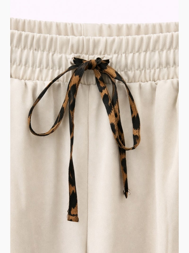 Sigarettenbroek met elastische taille mixray Zand - Kiabi
