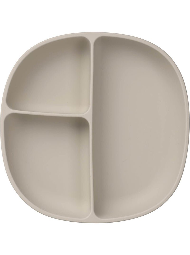 Siliconen babybord met zuignap en deksel Beige - Kiabi